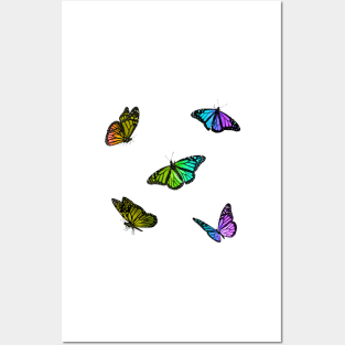 Rainbow Butterflies Sticker Pack Posters and Art